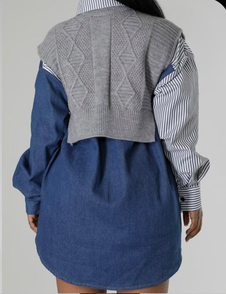 Schoolgirl sweater set Two-piece